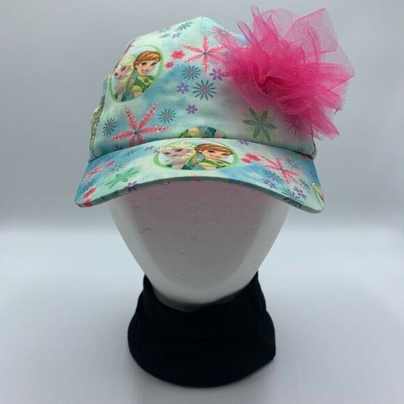 DISNEY Girls Frozen Anna & Elsa Baseball Cap Hat Adjustable One Size Blue Pink - Picture 2 of 9